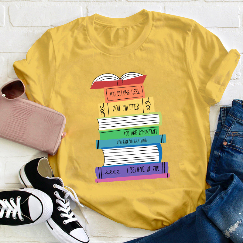 Positive Colorful Books T-shirt