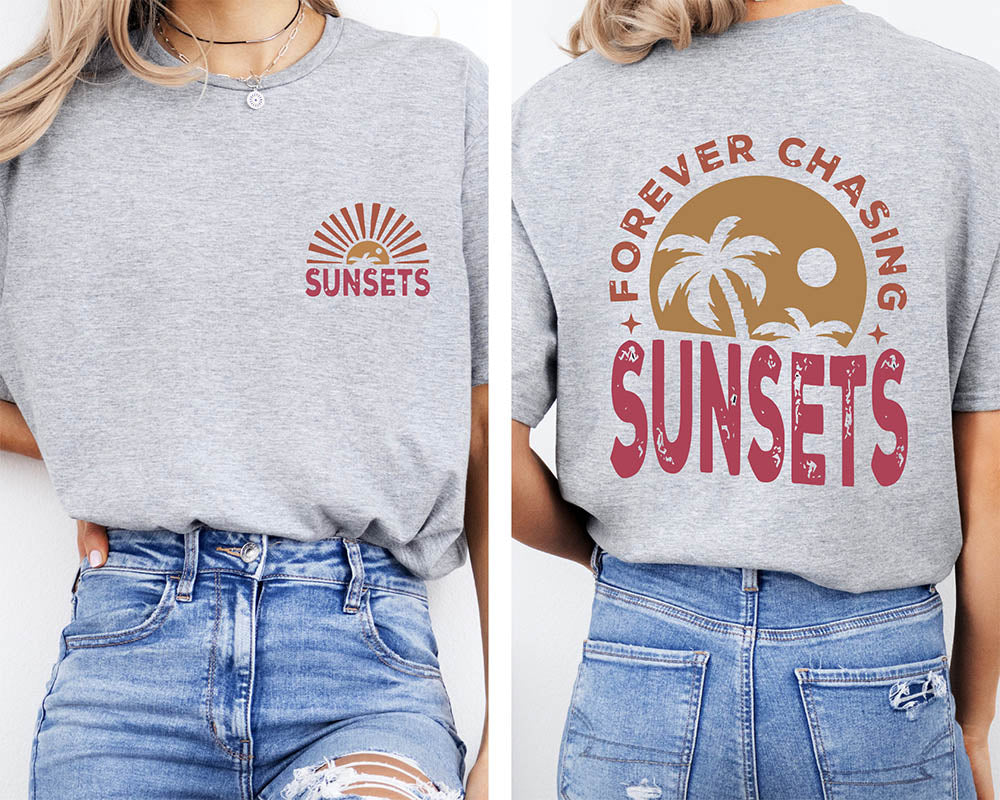 T-shirt Pour toujours à la poursuite des couchers de soleil