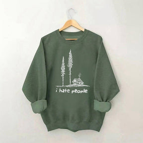 I Hate People Letter Print Sweatshirt