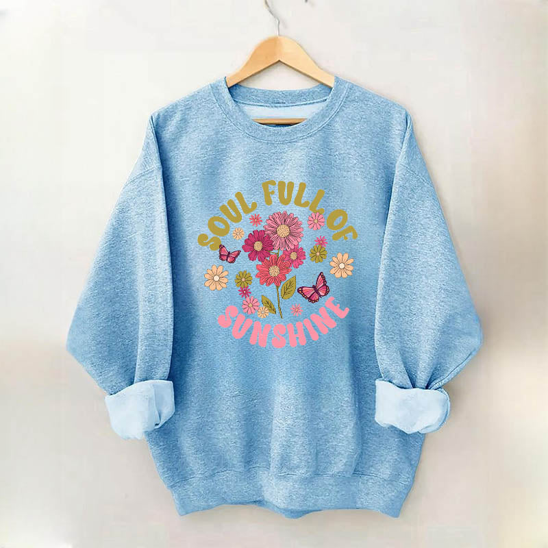 Soul Full of Sunshine Sweat-shirt à fleurs mignonnes