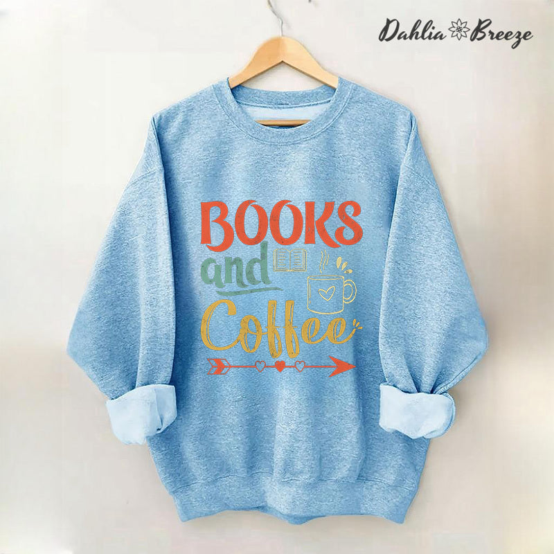 Sweat-shirt bookish café et livre vintage