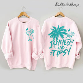 Tanned and Tipsy Retro Summer Sweatshirt