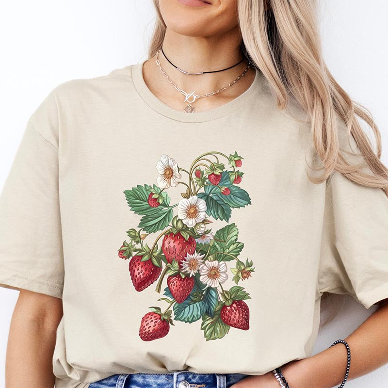 Floral Strawberry Trendy T-shirt