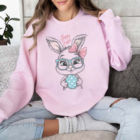 Sweat-shirt Oeufs de lapin de Pâques Joyeuses