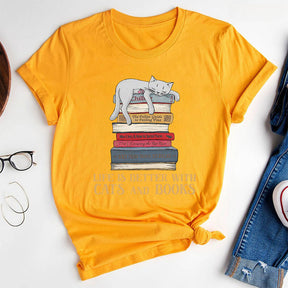 Life Is Better With Cats And Books T-shirt