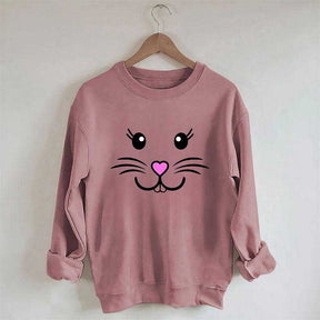 Bunny Face Cute Easter Sweatshirt