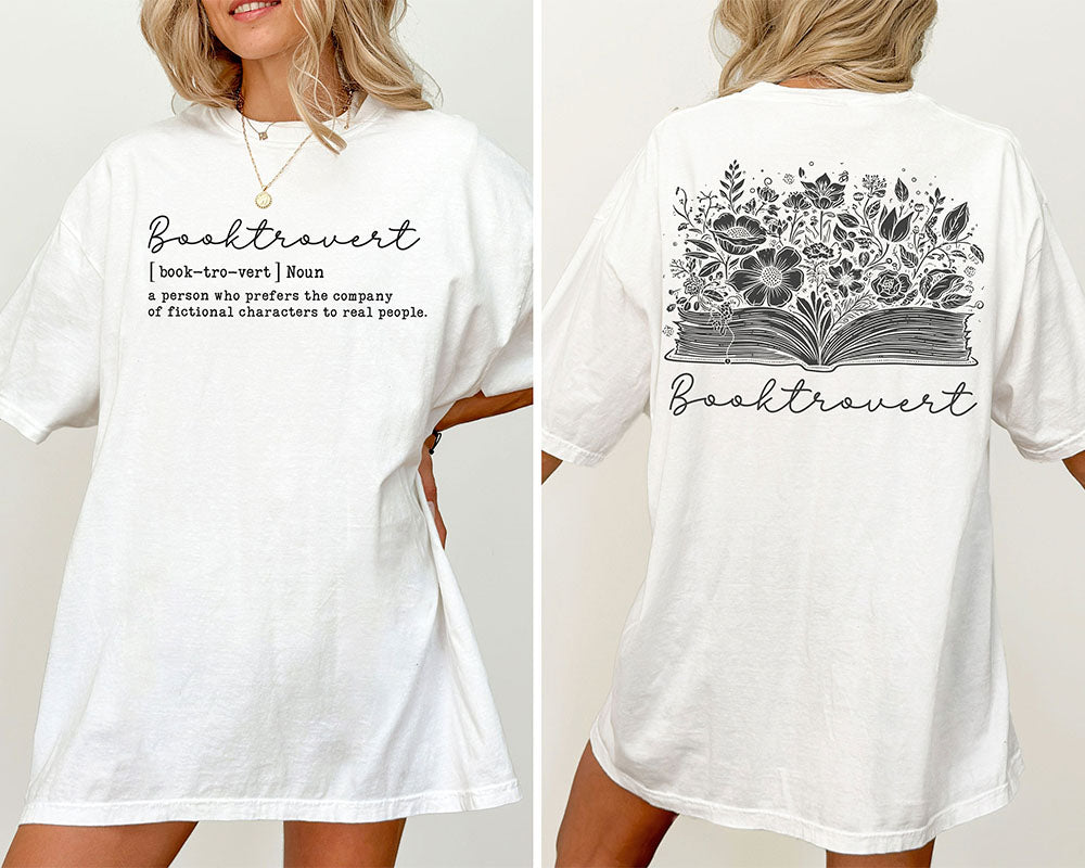 Booktrovert Definition Floral Book T-shirt