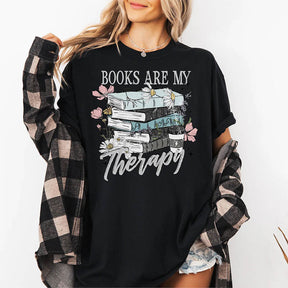 Book Are My Therapy Book Lover T-shirt