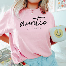 T-shirt imprimé lettre Cool Auntie