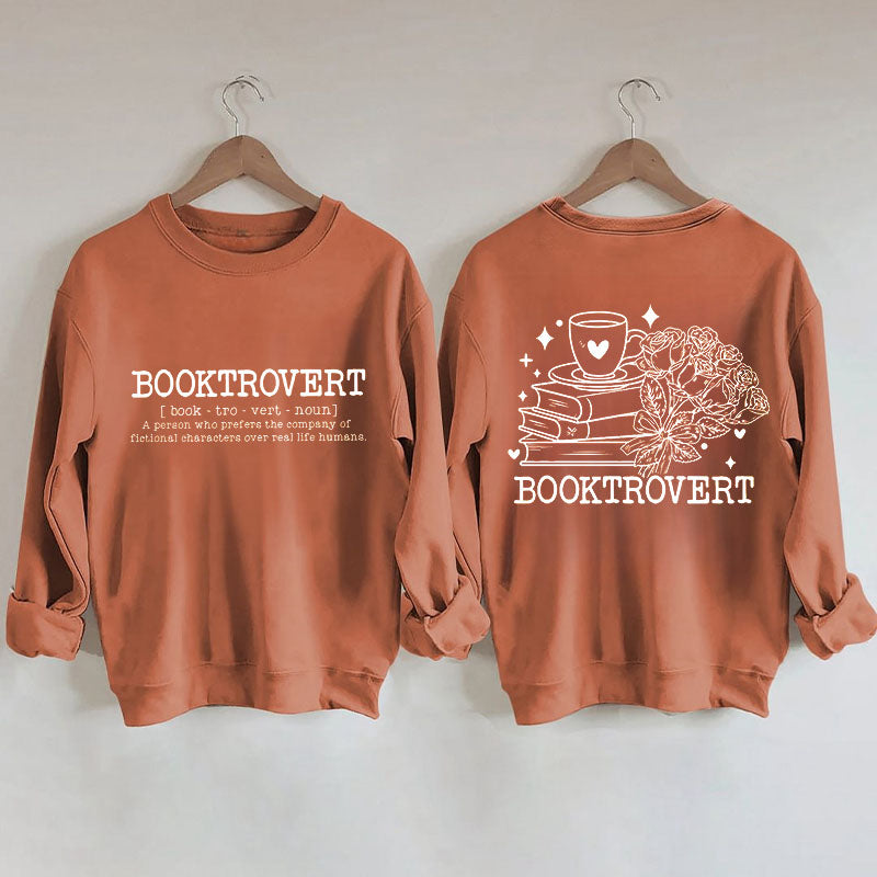 Booktrovert Définition Funny Floral Book Sweatshirt