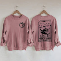 The Reader Tarot Card Skeleton Reading Sweatshirt