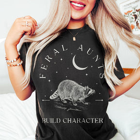 Feral Aunts Build Character Crescent Moon T-shirt