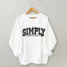 Simply Blessed Letter Print Sweatshirt