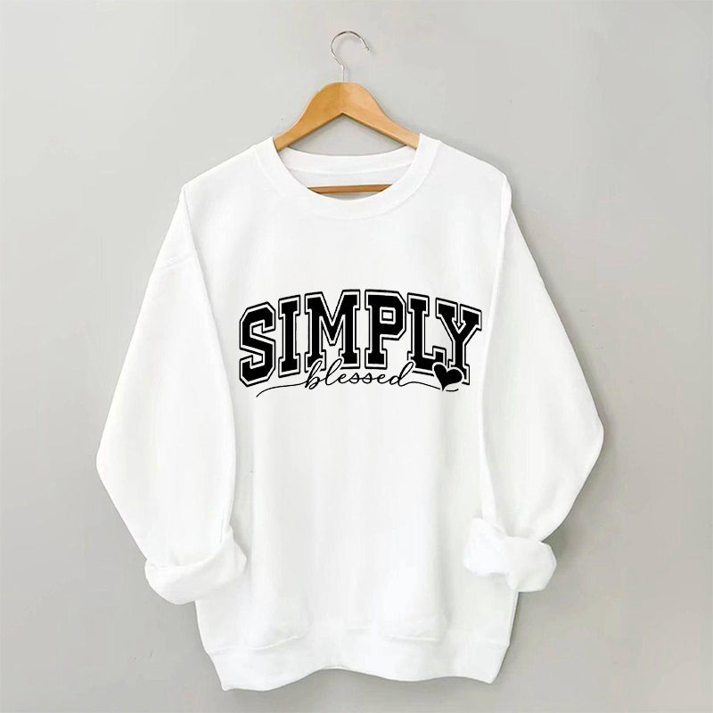 Sweat-shirt Simply Blessed à imprimé lettre