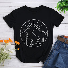 Beautiful Sunset Forest Hiking T-shirt