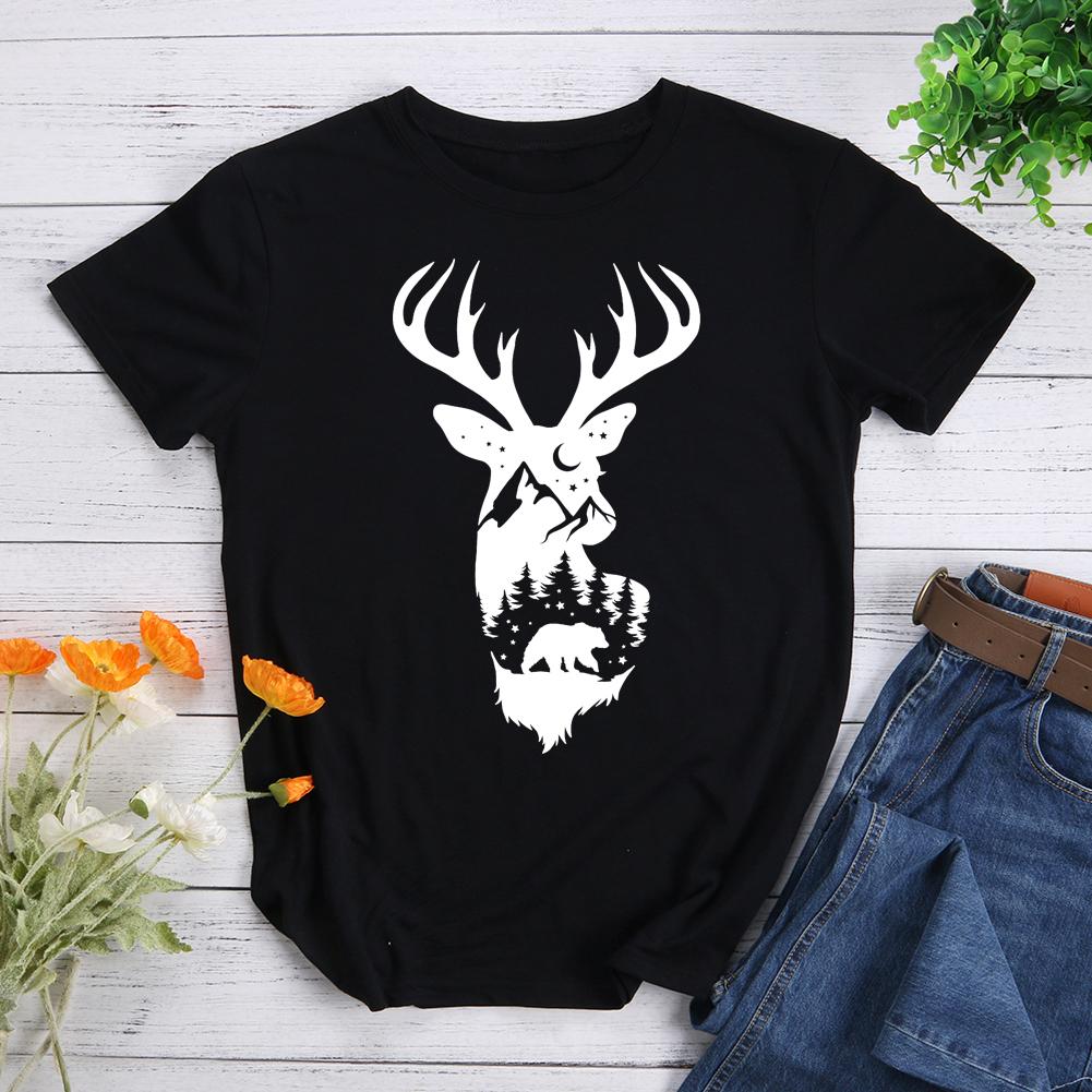 Bear And Elk On The Mountain Hiking T-shirt