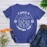 Family camping Trip Round Neck T-shirt