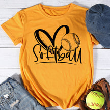 T-shirt imprimé cœur softball