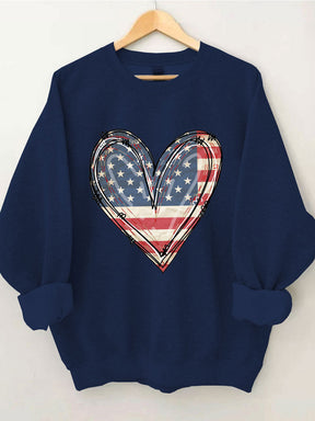 America Flag Heart Sweatshirt