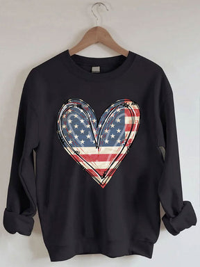 America Flag Heart Sweatshirt