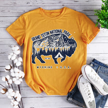 Grand Teton National Park Bison Hiking T-shirt