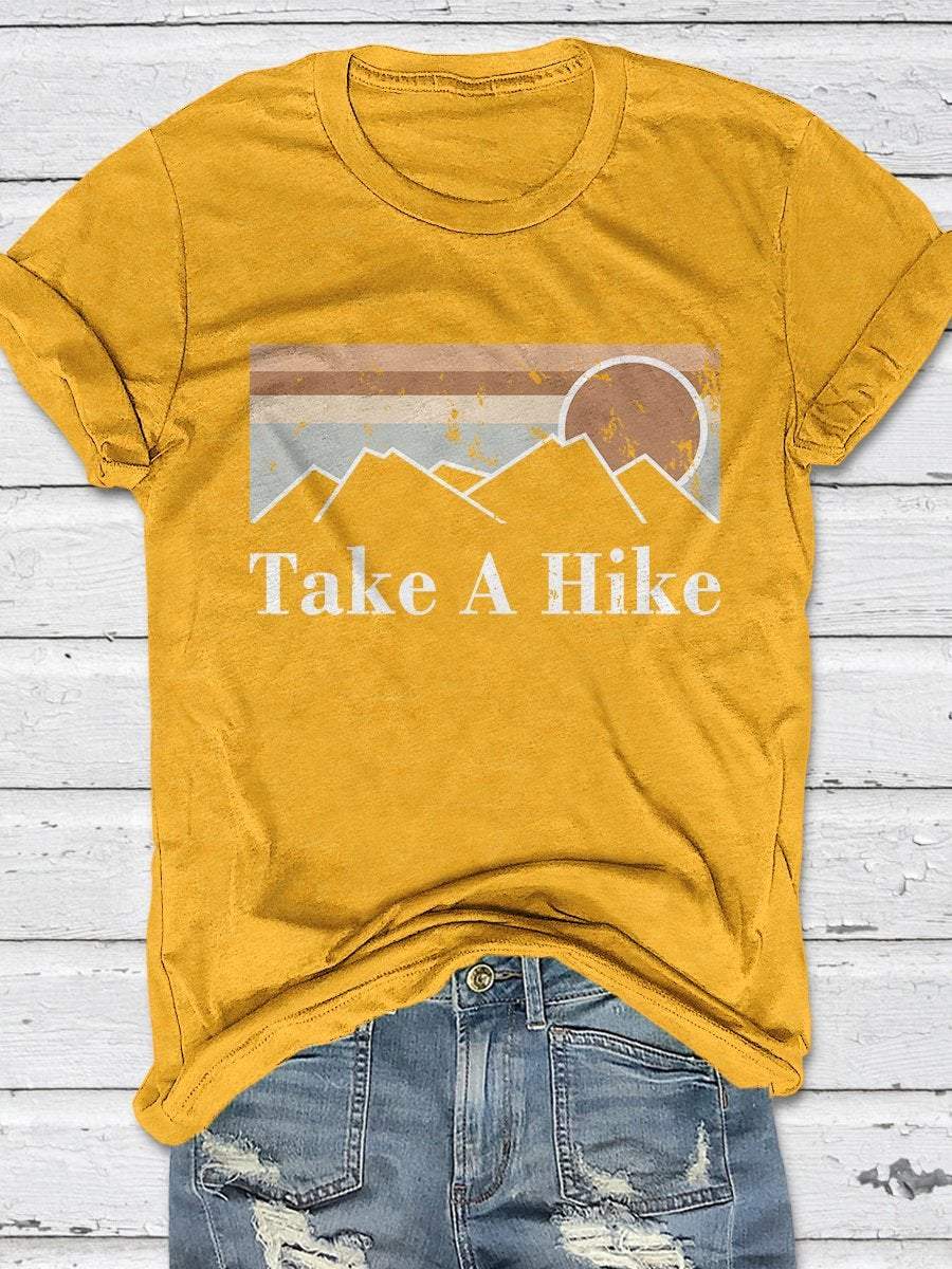 Take A Hike Print Short Sleeve T-shirt