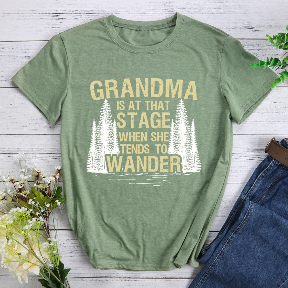 Hiking Grandma Hiker Outdoor Forest Hiking T-shirt