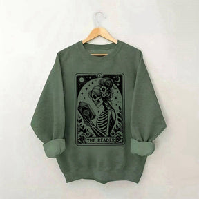 The Skeleton Tarot Card Book Lover Sweatshirt