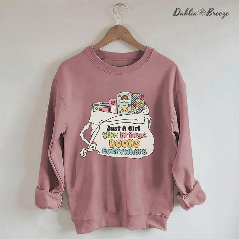 Sweat-shirt Juste une fille qui apporte des livres partout