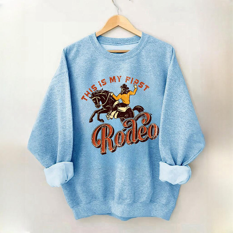 C’est mon premier sweat-shirt à col rond tendance Rodeo