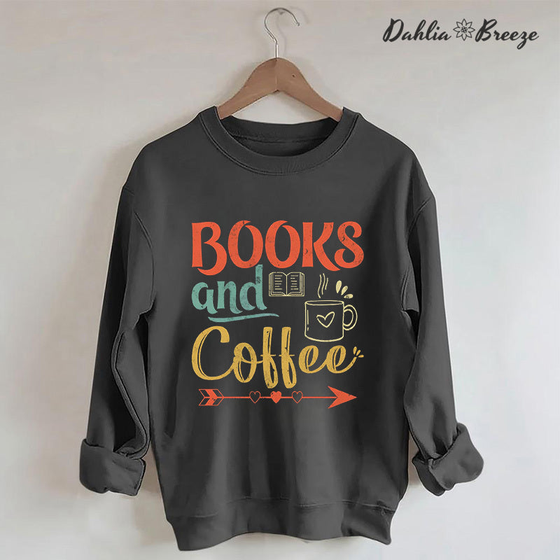 Sweat-shirt bookish café et livre vintage