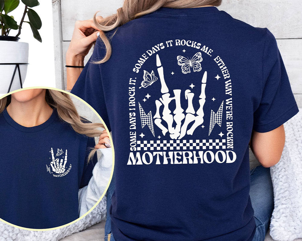 Funny Motherhood Rock Skeleton T-shirt