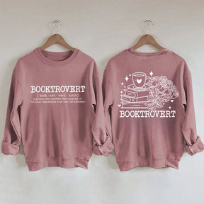 Booktrovert Definition Funny Floral Book Sweatshirt