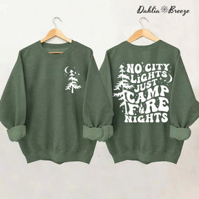 Camp Life Tree And Letter Print Sweatshirt