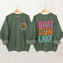 Boat Waves Sun Rays Lake Days Sweatshirt