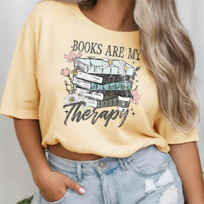 Book Are My Therapy Book Lover T-shirt