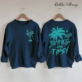 Tanned and Tipsy Retro Summer Sweatshirt