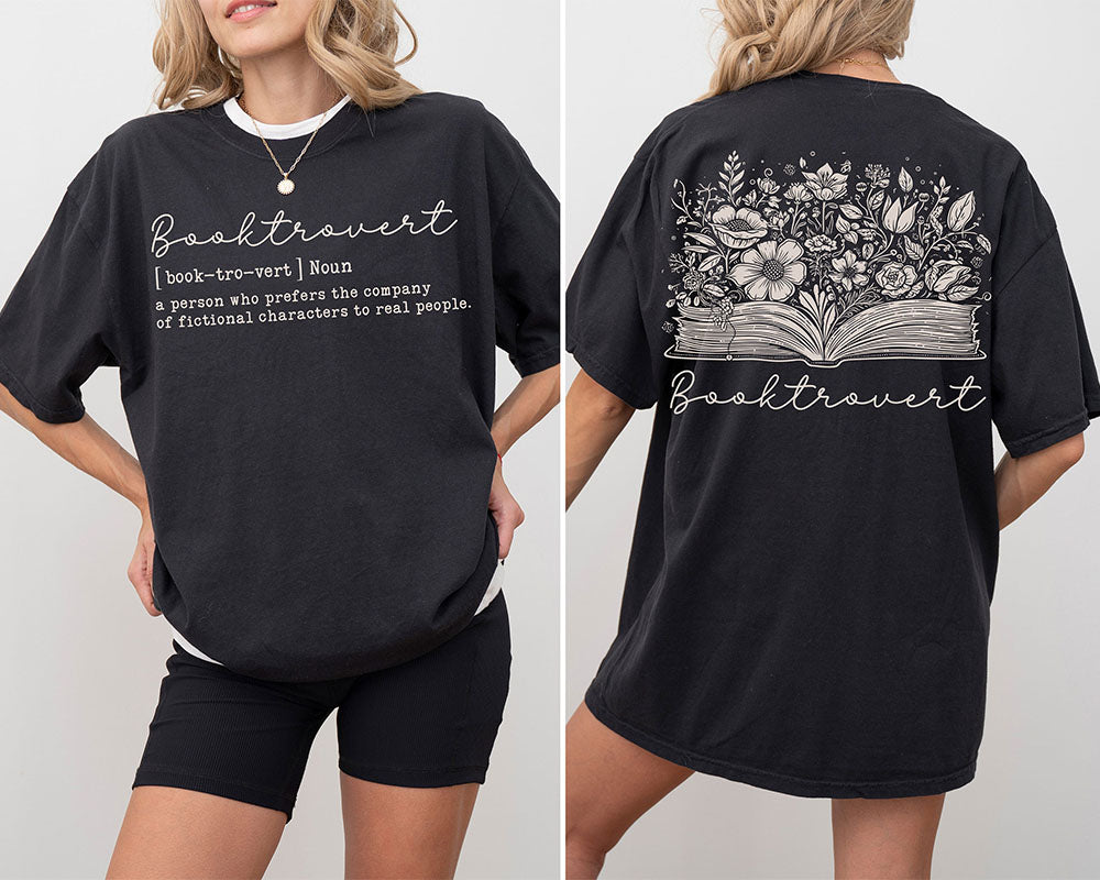 Booktrovert Definition Floral Book T-shirt