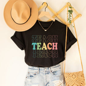 Retro Teach Letter Print T-shirt