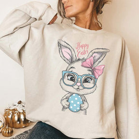 Sweat-shirt Oeufs de lapin de Pâques Joyeuses