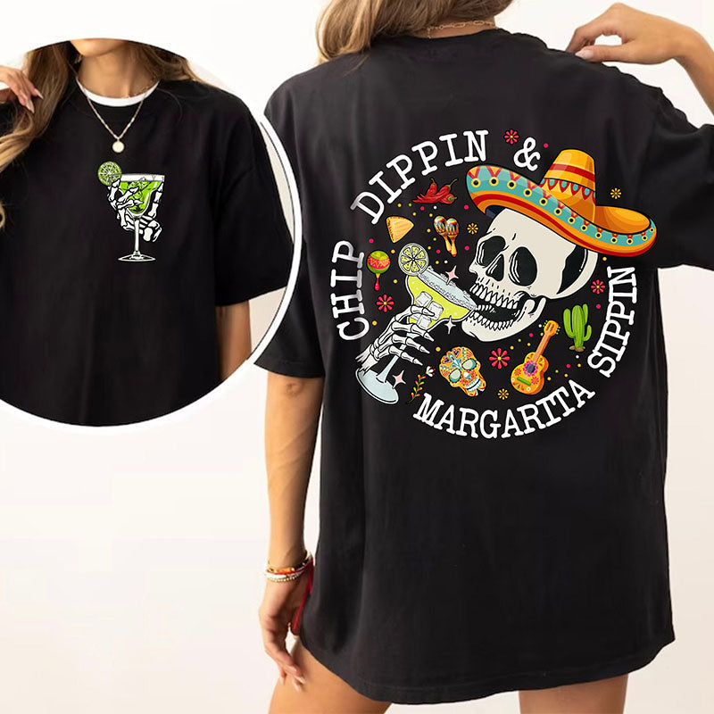 T-shirt drôle Chip Dippin Margarita Sippin