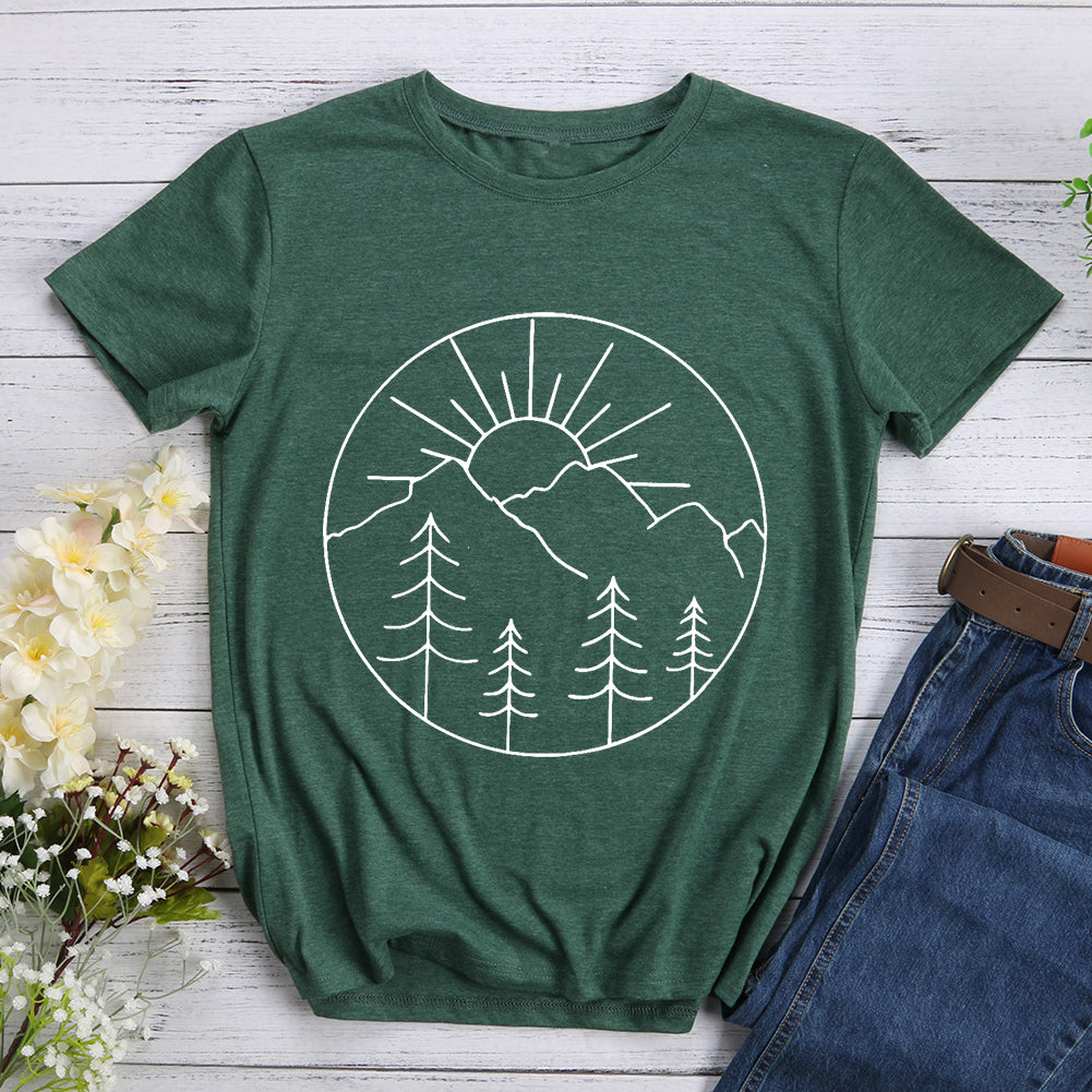 Beautiful Sunset Forest Hiking T-shirt