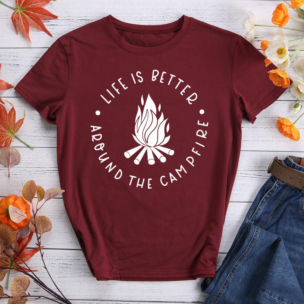 Life is better Round Neck T-shirt