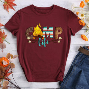 Camping life Round Neck T-shirt-018283