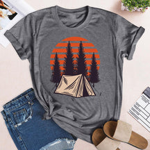 Sunset Camping Hiking T-shirt