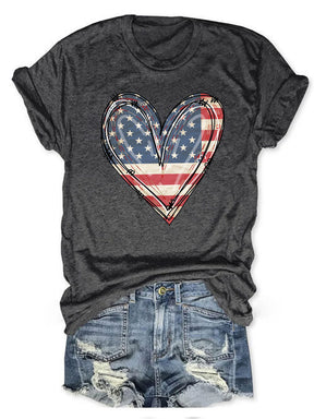 America Flag Heart T-shirt