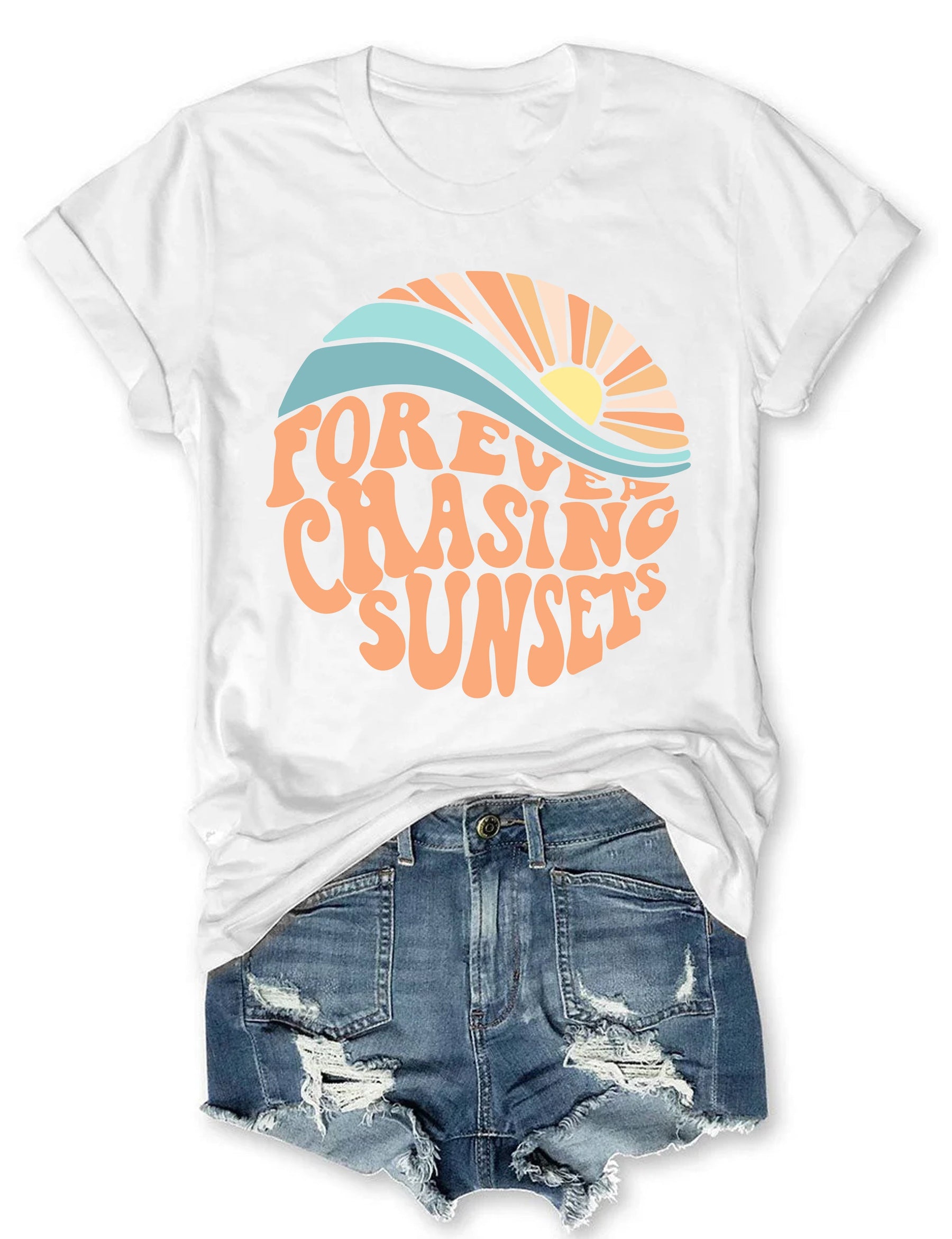 T-shirt Pour toujours à la poursuite des couchers de soleil