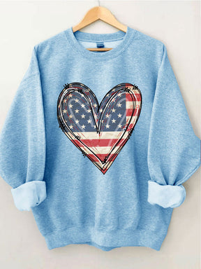 America Flag Heart Sweatshirt