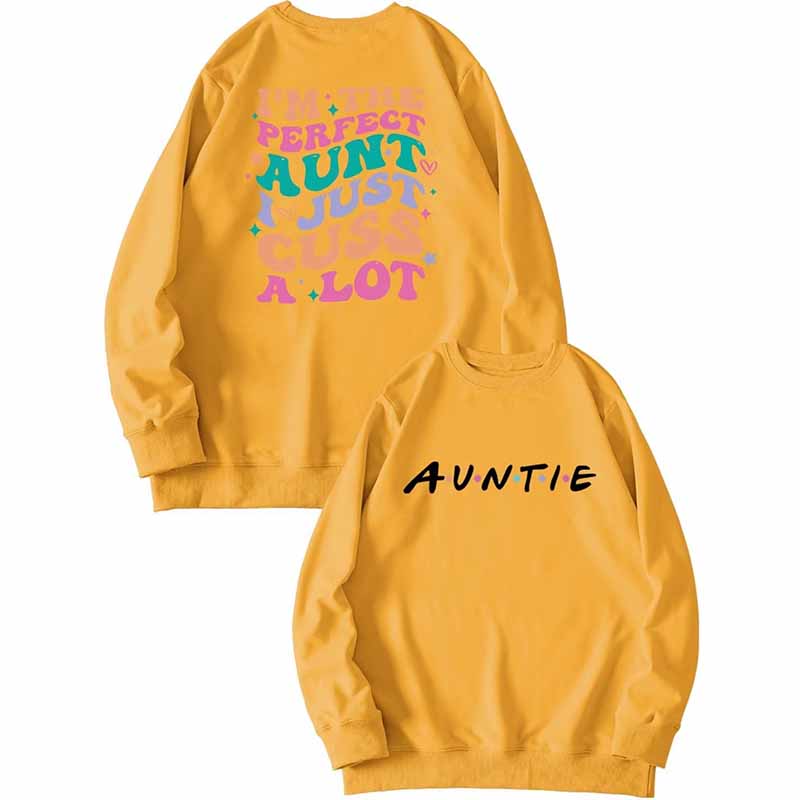 Funny Auntie Letter Graphic Sweatshirt