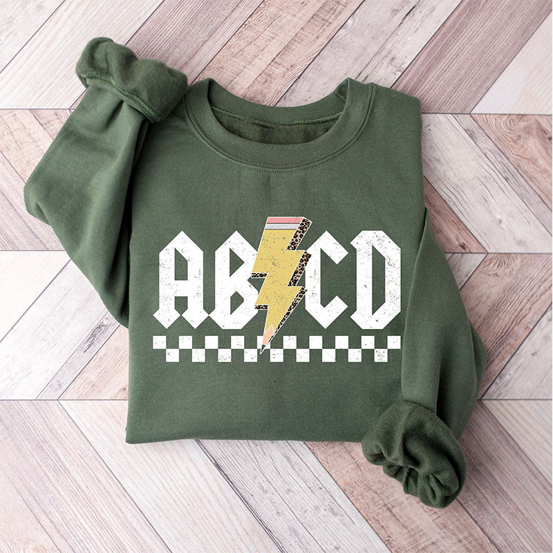Retro ABCD Teacher Sweatshirt